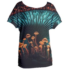 Mushroom Giant Explore 3d Women s Oversized Tee by Ravend