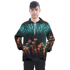 Mushroom Giant Explore 3d Men s Half Zip Pullover by Ravend