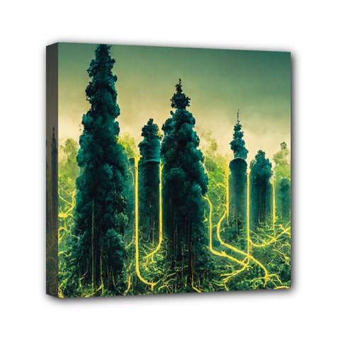 Ai Generated Soil Forest Crisis Nature Mini Canvas 6  X 6  (stretched) by Ravend