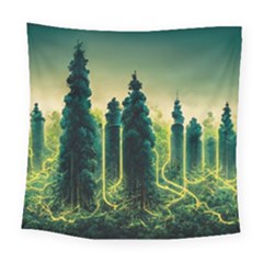 Ai Generated Soil Forest Crisis Nature Square Tapestry (large) by Ravend