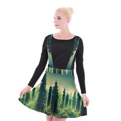 Ai Generated Soil Forest Crisis Nature Suspender Skater Skirt by Ravend