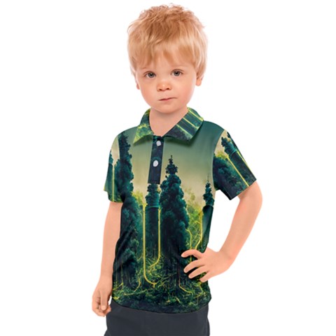 Ai Generated Soil Forest Crisis Nature Kids  Polo Tee by Ravend