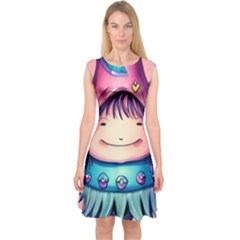 Shroom Magic Conjure Charm Capsleeve Midi Dress by GardenOfOphir