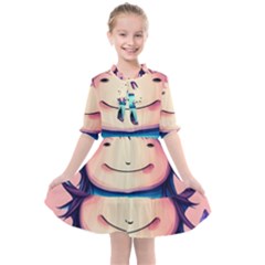 Shroom Magic Conjure Charm Kids  All Frills Chiffon Dress by GardenOfOphir