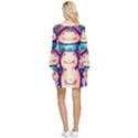 Shroom Magic Conjure Charm Tiered Long Sleeve Mini Dress View2