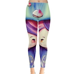 Liberty Cap Sacred Mushroom Charm Leggings  by GardenOfOphir