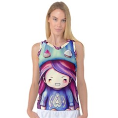 Liberty Cap Sacred Mushroom Charm Women s Basketball Tank Top by GardenOfOphir