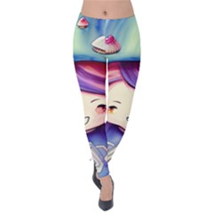 Liberty Cap Sacred Mushroom Charm Velvet Leggings by GardenOfOphir