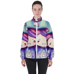 Liberty Cap Sacred Mushroom Charm Women s High Neck Windbreaker by GardenOfOphir