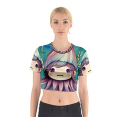 Enchantment Mushrooms Cotton Crop Top by GardenOfOphir