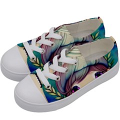 Enchantment Mushrooms Kids  Low Top Canvas Sneakers by GardenOfOphir