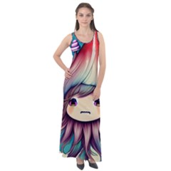 Enchantment Mushrooms Sleeveless Velour Maxi Dress by GardenOfOphir