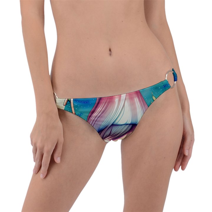 Enchantment Mushrooms Ring Detail Bikini Bottoms