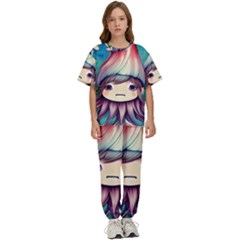 Enchantment Mushrooms Kids  Tee And Pants Sports Set by GardenOfOphir