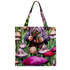 Sacred Mushroom Wizard Glamour Zipper Grocery Tote Bag by GardenOfOphir