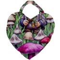 Sacred Mushroom Wizard Glamour Giant Heart Shaped Tote View2