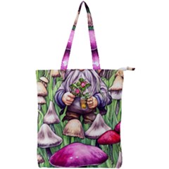 Sacred Mushroom Wizard Glamour Double Zip Up Tote Bag by GardenOfOphir