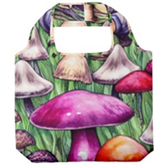 Sacred Mushroom Wizard Glamour Foldable Grocery Recycle Bag by GardenOfOphir