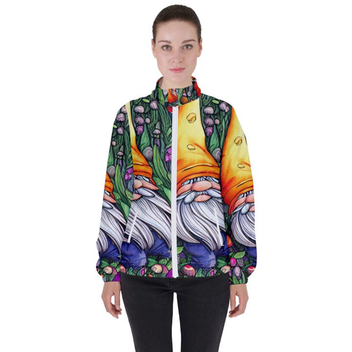 Magic Mushroom Charm Toadstool Glamour Women s High Neck Windbreaker