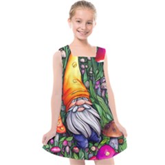 Magic Mushroom Charm Toadstool Glamour Kids  Cross Back Dress by GardenOfOphir