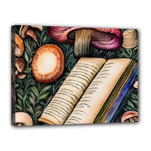 Conjure Mushroom Charm Spell Mojo Canvas 16  X 12  (stretched) by GardenOfOphir