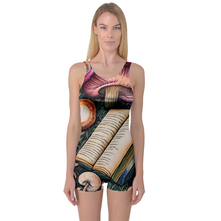 Conjure Mushroom Charm Spell Mojo One Piece Boyleg Swimsuit