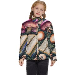 Conjure Mushroom Charm Spell Mojo Kids  Puffer Bubble Jacket Coat by GardenOfOphir