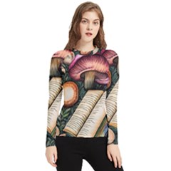 Conjure Mushroom Charm Spell Mojo Women s Long Sleeve Rash Guard by GardenOfOphir