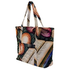 Conjure Mushroom Charm Spell Mojo Zip Up Canvas Bag by GardenOfOphir