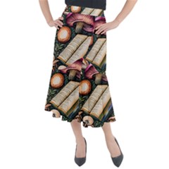 Conjure Mushroom Charm Spell Mojo Midi Mermaid Skirt by GardenOfOphir