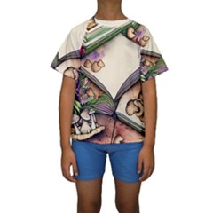 Enchantress Mushroom Charm Gill Wizard Kids  Short Sleeve Swimwear by GardenOfOphir