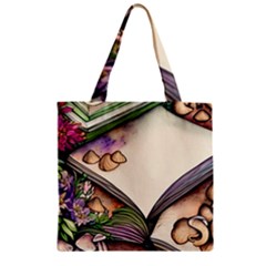 Enchantress Mushroom Charm Gill Wizard Zipper Grocery Tote Bag by GardenOfOphir