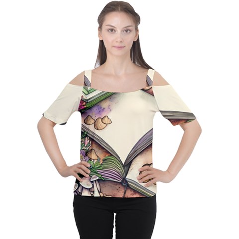 Enchantress Mushroom Charm Gill Wizard Cutout Shoulder Tee by GardenOfOphir