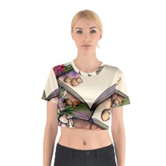 Enchantress Mushroom Charm Gill Wizard Cotton Crop Top by GardenOfOphir