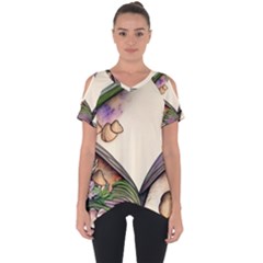 Enchantress Mushroom Charm Gill Wizard Cut Out Side Drop Tee by GardenOfOphir