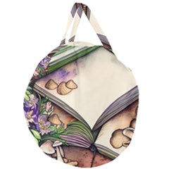 Enchantress Mushroom Charm Gill Wizard Giant Round Zipper Tote by GardenOfOphir