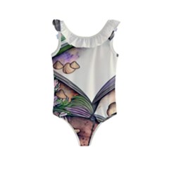 Enchantress Mushroom Charm Gill Wizard Kids  Frill Swimsuit by GardenOfOphir