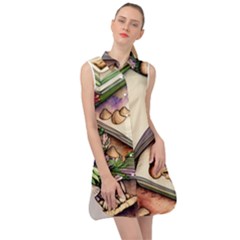 Enchantress Mushroom Charm Gill Wizard Sleeveless Shirt Dress by GardenOfOphir