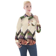 Enchantress Mushroom Charm Gill Wizard Women s Long Sleeve Pocket Shirt