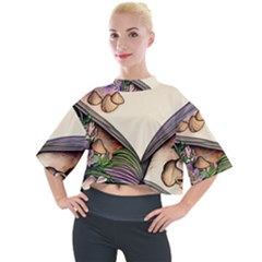 Enchantress Mushroom Charm Gill Wizard Mock Neck Tee by GardenOfOphir