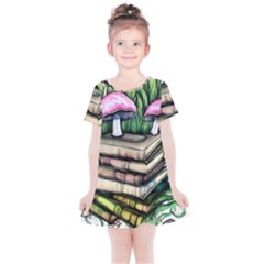 Liberty Cap Magic Mushroom Charm Kids  Simple Cotton Dress by GardenOfOphir