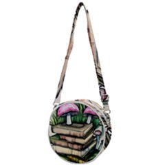 Liberty Cap Magic Mushroom Charm Crossbody Circle Bag by GardenOfOphir