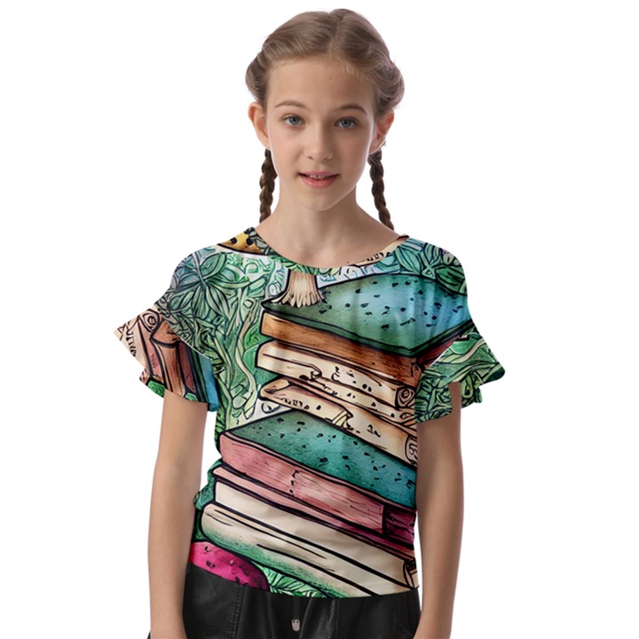 Sacred Mushroom Spell Charm Kids  Cut Out Flutter Sleeves