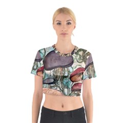 Shroom Magic Mushroom Charm Cotton Crop Top by GardenOfOphir