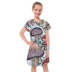 Shroom Magic Mushroom Charm Kids  Drop Waist Dress by GardenOfOphir