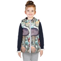 Shroom Magic Mushroom Charm Kids  Hooded Puffer Vest by GardenOfOphir