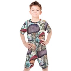 Shroom Magic Mushroom Charm Kids  Tee And Shorts Set by GardenOfOphir