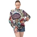 Shroom Magic Mushroom Charm High Neck Long Sleeve Chiffon Top View1