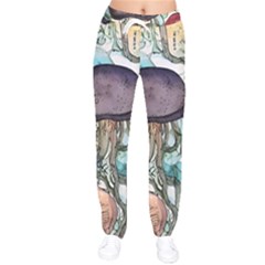 Shroom Magic Mushroom Charm Women Velvet Drawstring Pants by GardenOfOphir