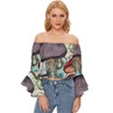 Shroom Magic Mushroom Charm Off Shoulder Flutter Bell Sleeve Top View1